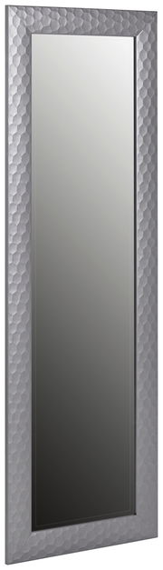 Silberner Spiegel mit strukturiertem Rahmen, ca. 50x150 cm, seitliche Perspektive