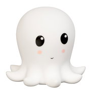Niedliches Akku-Nachtlicht in Form eines Geistes mit großen Augen und einem freundlichen Gesicht, Vorderansicht