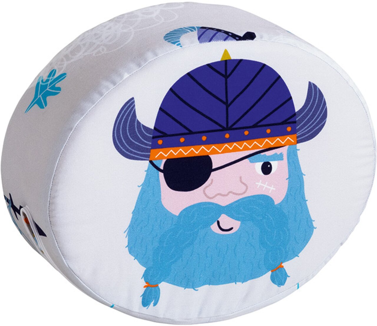 Paidi Steckkissen STEN Rundes Steckkissen mit Wikinger-Motiv, seitliche Perspektive