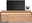 TV-Lowboard aus Holz mit LED-Beleuchtung, darauf ein Fernseher und eine Pflanze, frontale Ansicht