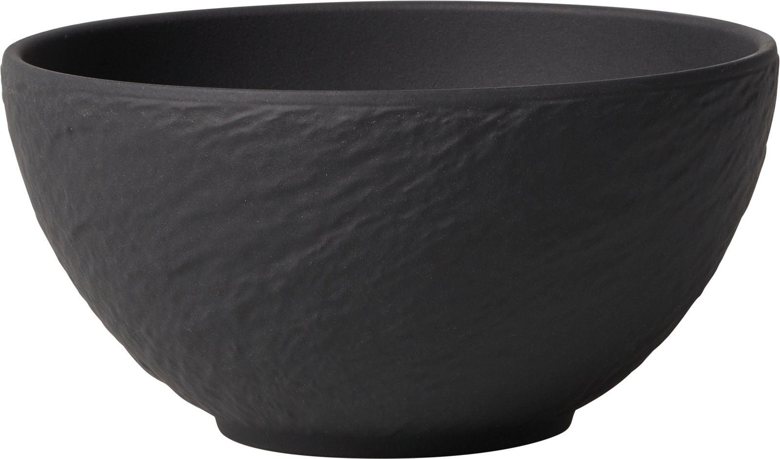 Villeroy & Boch Bowl MANUFACTURE ROCK Schwarze Müslischale mit strukturierter Oberfläche, seitliche Perspektive