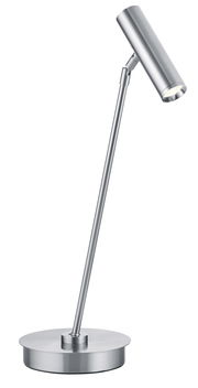 Moderne LED-Tischleuchte aus Metall in seitlicher Ansicht