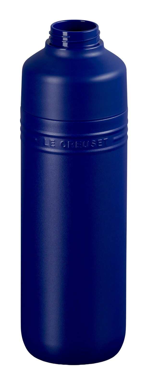 Blaue Trinkflasche 1L von Le Creuset, Vorderansicht