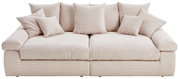 Beiges Big-Sofa mit mehreren Kissen, Vorderansicht
