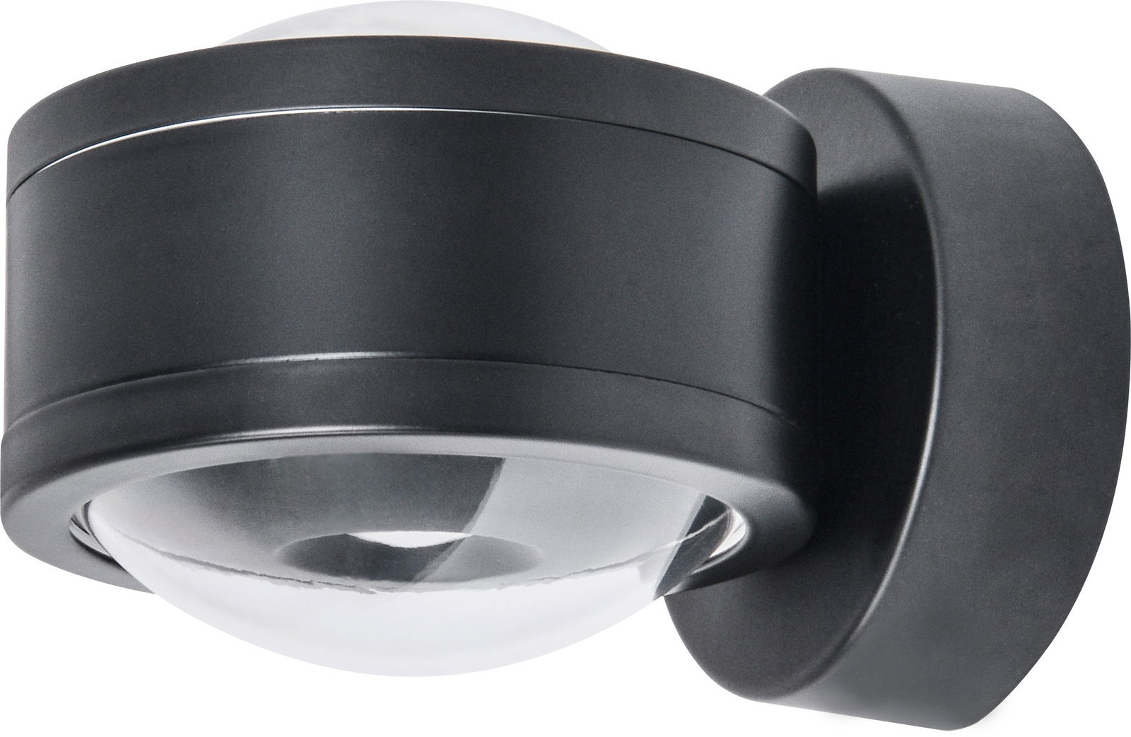 Megatron LED-Wandleuchte DUE PUNTO - UP & DOWN Schwarze LED Wandleuchte mit modernem Design, seitliche Perspektive