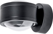 Schwarze LED Wandleuchte mit modernem Design, seitliche Perspektive