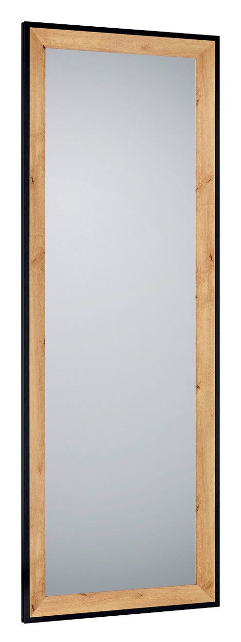 XORA Spiegel BIANKA Rechteckiger Spiegel mit Holzrahmen, seitliche Perspektive