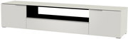 Weißes XL TV-Lowboard mit zwei Türen und einer Schublade, seitliche Perspektive