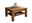 Landscape Couchtisch II MERAN Holz-Couchtisch mit quadratischer Form, dekoriert mit einer Vase und zwei Bechern, seitliche Perspektive
