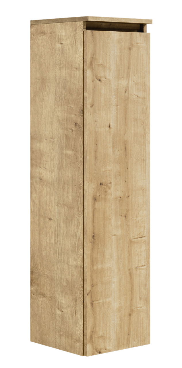 Hochschrank in Holzoptik, frontale Perspektive