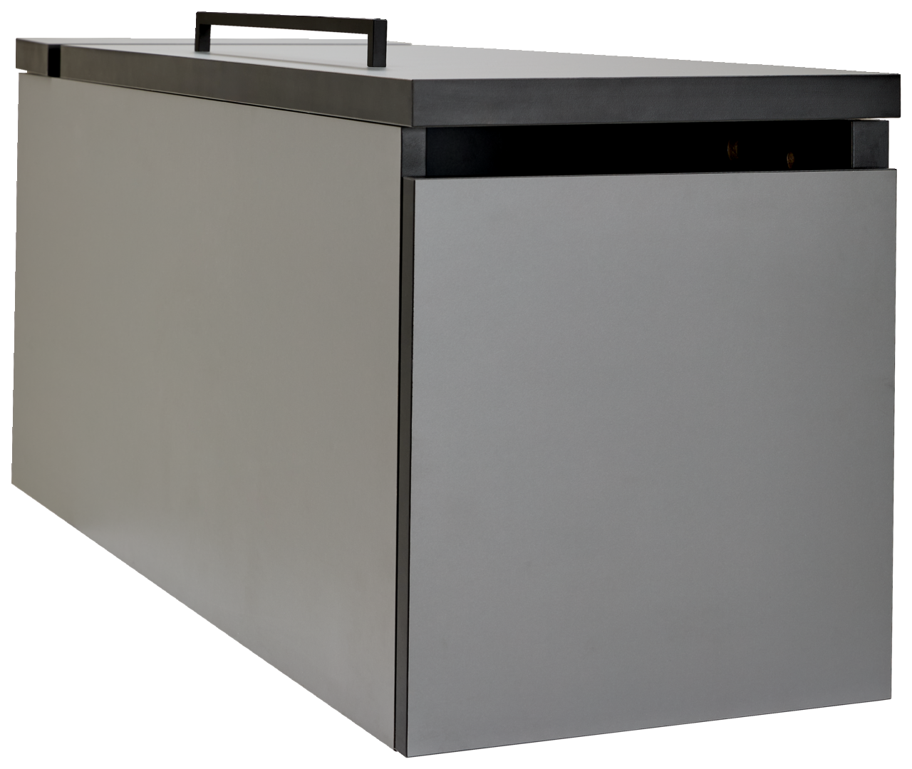 Novel Towerunit (Container) SUPERCHARGE Graue Towerunit (Container) mit schwarzem Griff, seitliche Perspektive