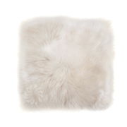 Weißes, flauschiges Lammfell Sitzauflage 35x35cm, Draufsicht