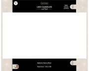 Frontansicht der Lumineo-Verpackung für ein 3er-Set LED-Kerzen mit realistischer Flammenoptik, Fernbedienung und dualem 6- oder 10-Stunden-Timer.