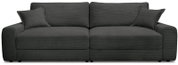 Grote, donkergrijze big sofa met twee kussens, vooraanzicht