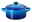 Blaue Mini Cocotte von Le Creuset mit Deckel, seitliche Perspektive