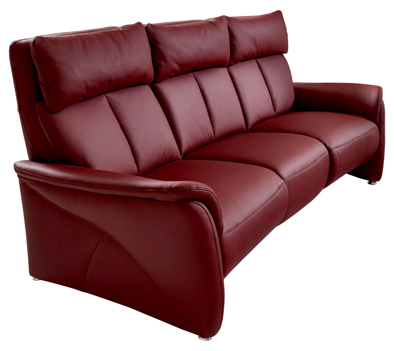 Cantus Sofa 3er RAPHAEL Rotes Trapezsofa 3erCantus Sofa RAPHAEL, seitliche Perspektive
