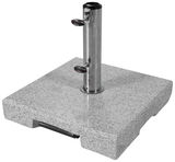 Granit-Sockel mit Edelstahlrohr, seitliche Perspektive