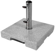 Granit-Sockel mit Edelstahlrohr, seitliche Perspektive