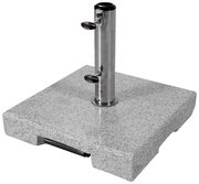 Granit-Sockel mit Edelstahlrohr, seitliche Perspektive