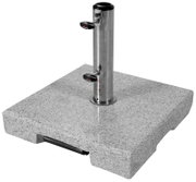 Granit-Sockel mit Edelstahlrohr, seitliche Perspektive