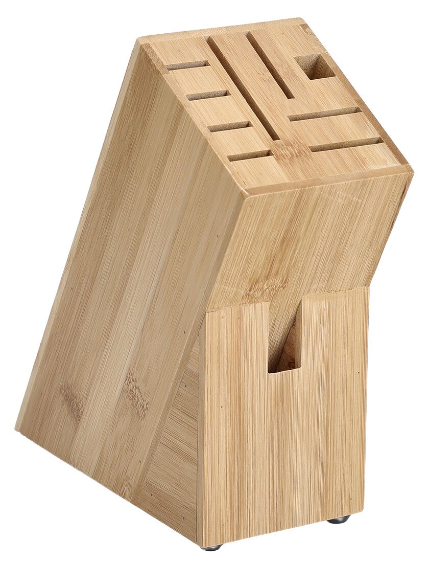 Messerblock aus Holz in schräger Perspektive