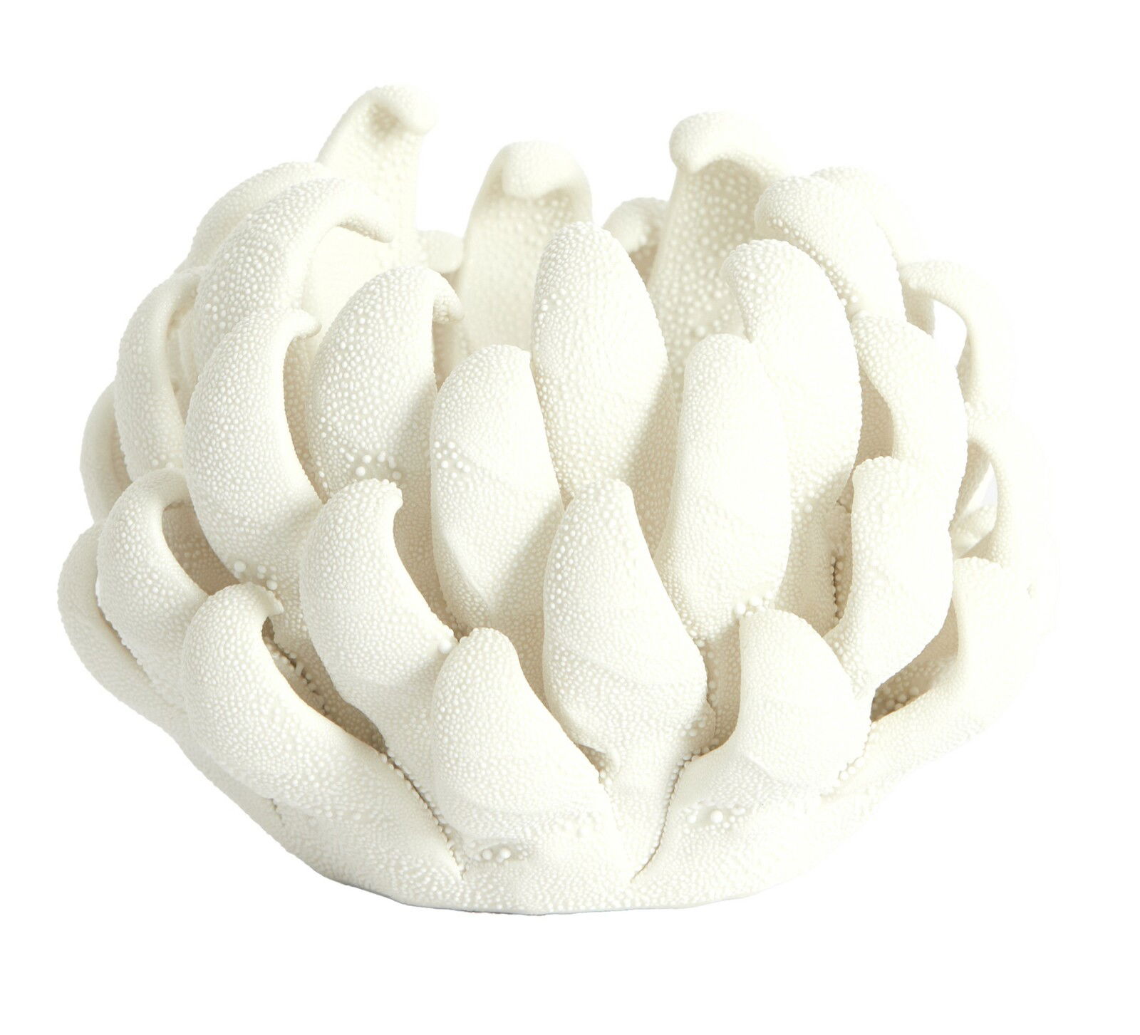 Light&Living Teelichthalter SERINA Weißer Teelichthalter in Form einer stilisierten Blume, seitliche Perspektive