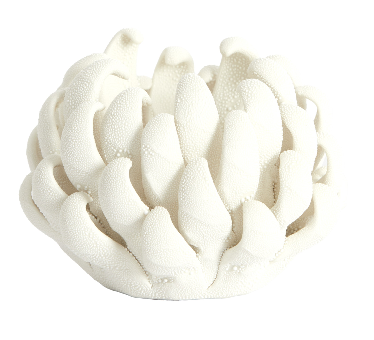 Light&Living Teelichthalter SERINA Weißer Teelichthalter in Form einer stilisierten Blume, seitliche Perspektive