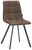 Osca Stuhl RUBY Moderner brauner Stuhl mit gepolsterter Sitzfläche und Rückenlehne, schwarzes Metallgestell, seitliche Perspektive