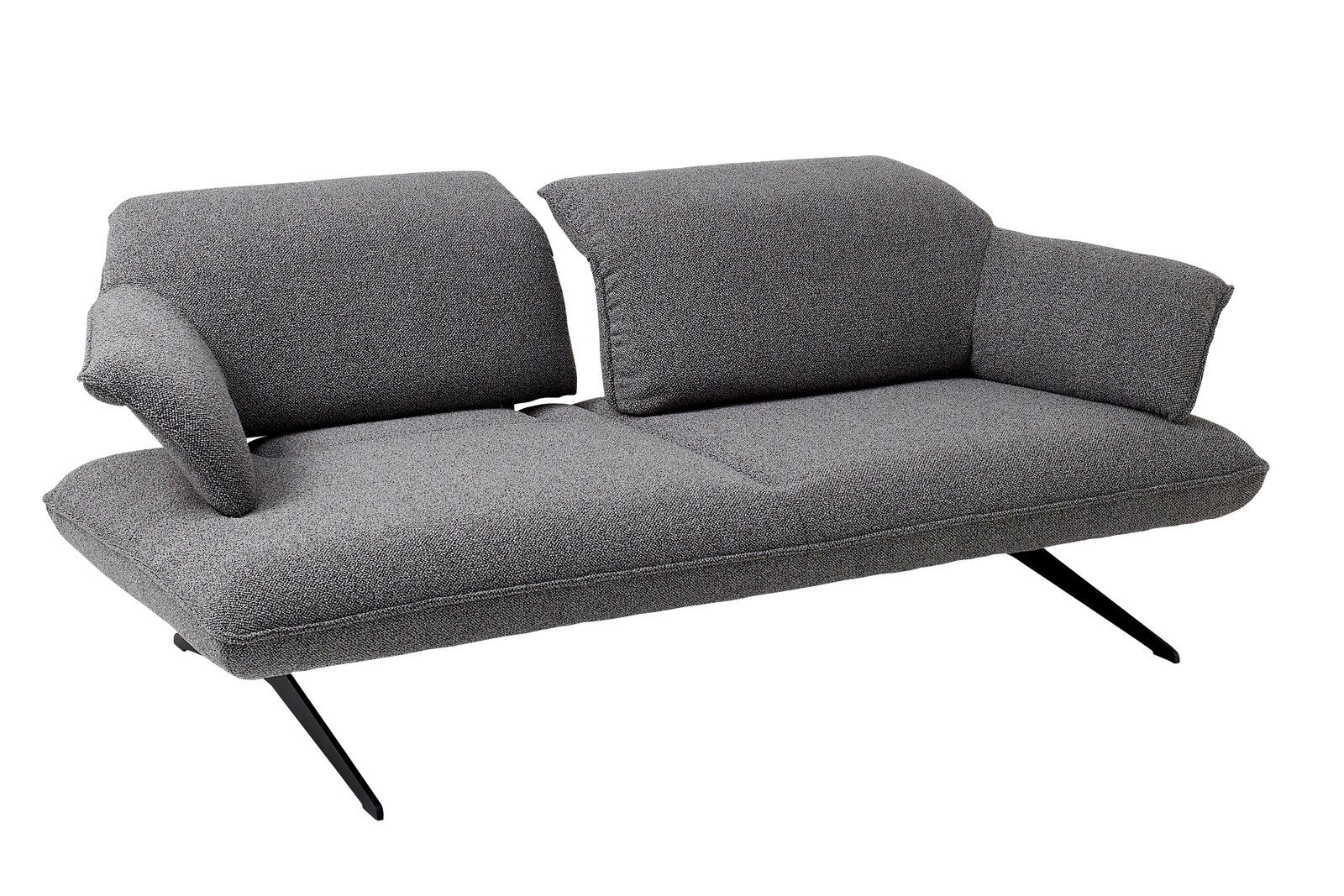 Koinor Sofa 2,5er SEVENTY Graues 2,5-Sitzer Sofa mit modernen, schrägen Beinen, seitliche Perspektive