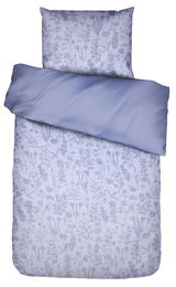 Bettwäsche-Set in Blau mit floralem Muster, Draufsicht