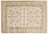 Orientteppich mit floralem Muster in Beige- und Brauntönen, Draufsicht