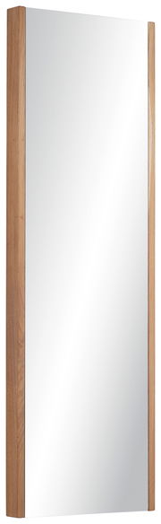 Rechteckiger Spiegel mit Holzrahmen, seitliche Perspektive
