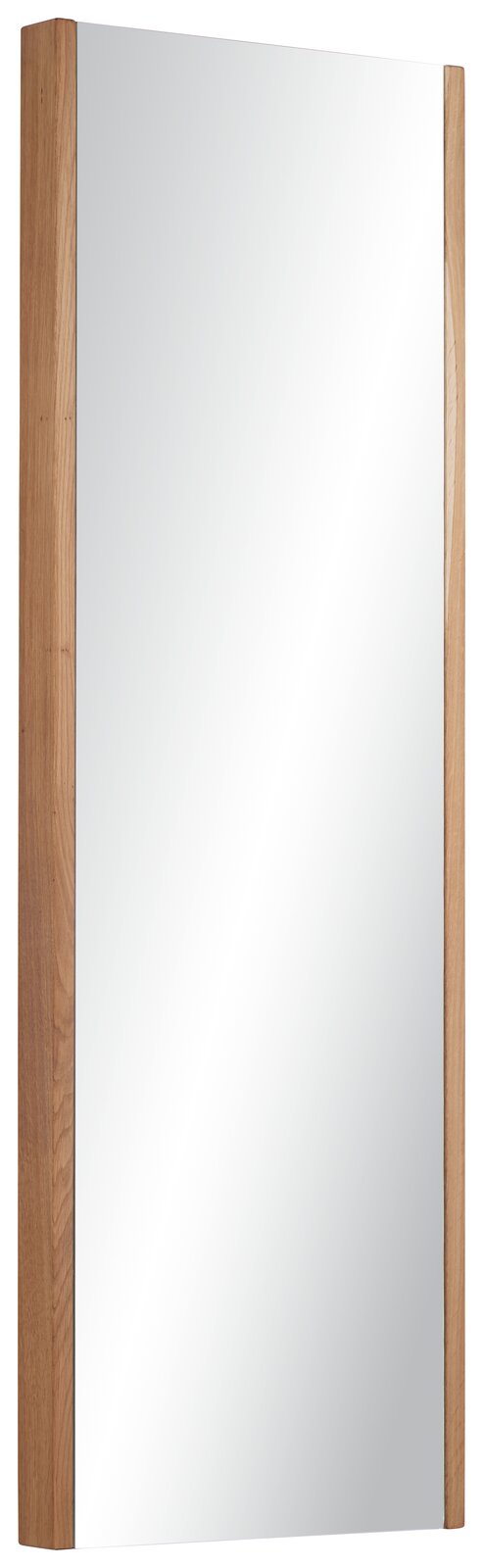 Rechteckiger Spiegel mit Holzrahmen, seitliche Perspektive