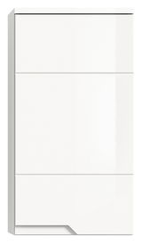 Moderner weißer Hängeschrank mit glatter Oberfläche, Frontalansicht