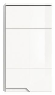 Moderner weißer Hängeschrank mit glatter Oberfläche, Frontalansicht