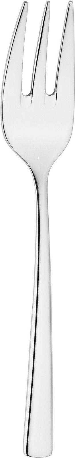 Polierte Edelstahlgabel mit drei Zinken, frontal abgebildet.