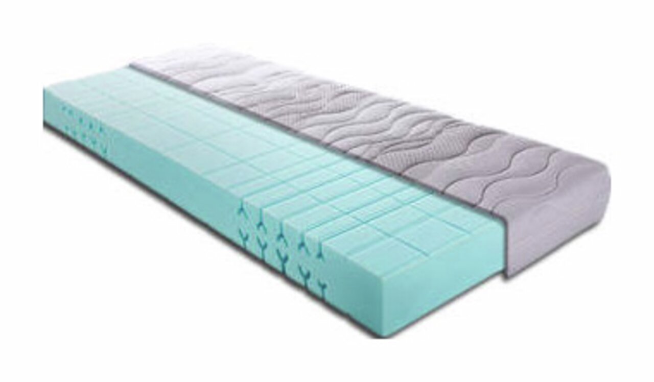 Kaltschaummatratze H2 140x200 aus der Serie LLQ, seitliche Perspektive mit sichtbarer Struktur und Bezug.