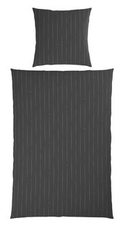 Dunkle Wendebettwäsche mit feinen vertikalen Streifen, Draufsicht