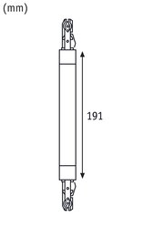 Technische Zeichnung eines Flexverbinders mit einer Länge von 191 mm, seitliche Ansicht.