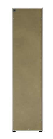 Rückansicht eines hohen, schmalen Aktenregals mit schlichtem Design.