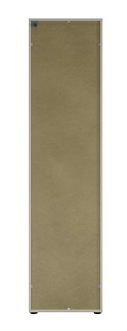 Rückansicht eines hohen, schmalen Aktenregals mit schlichtem Design.