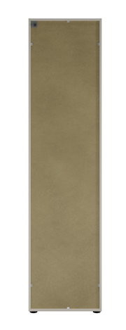 Rückansicht eines hohen, schmalen Aktenregals mit schlichtem Design.