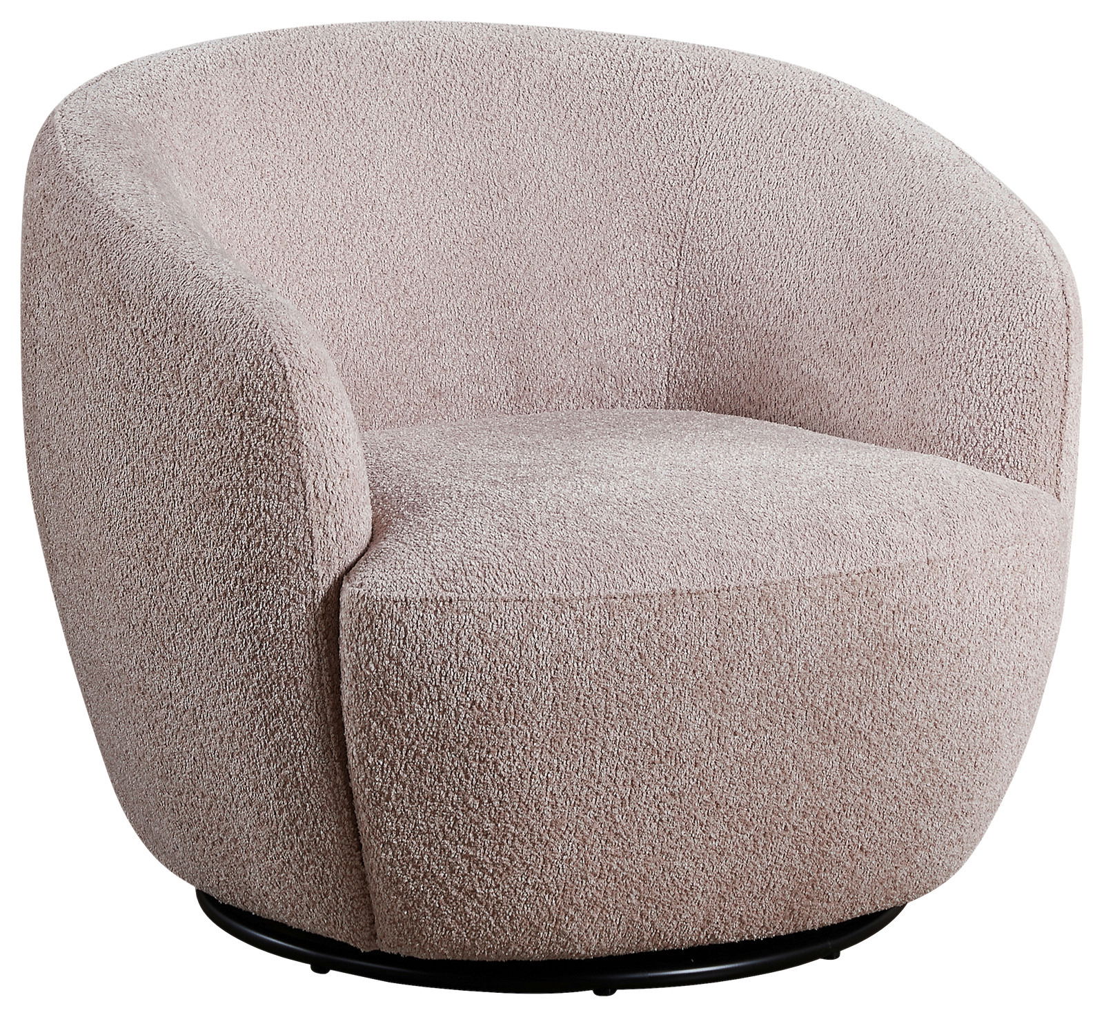 Z2 Sessel JUSTINE Beiger, runder Sessel mit weicher Textur, Vorderansicht