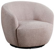 Beiger, runder Sessel mit weicher Textur, Vorderansicht