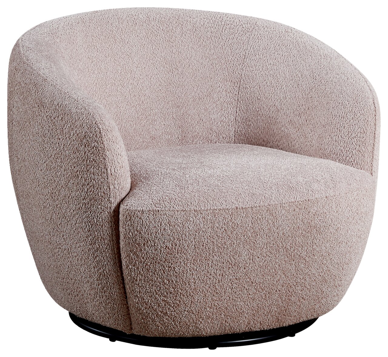 Z2 Fauteuil JUSTINE Beige, ronde fauteuil met zachte textuur, vooraanzicht