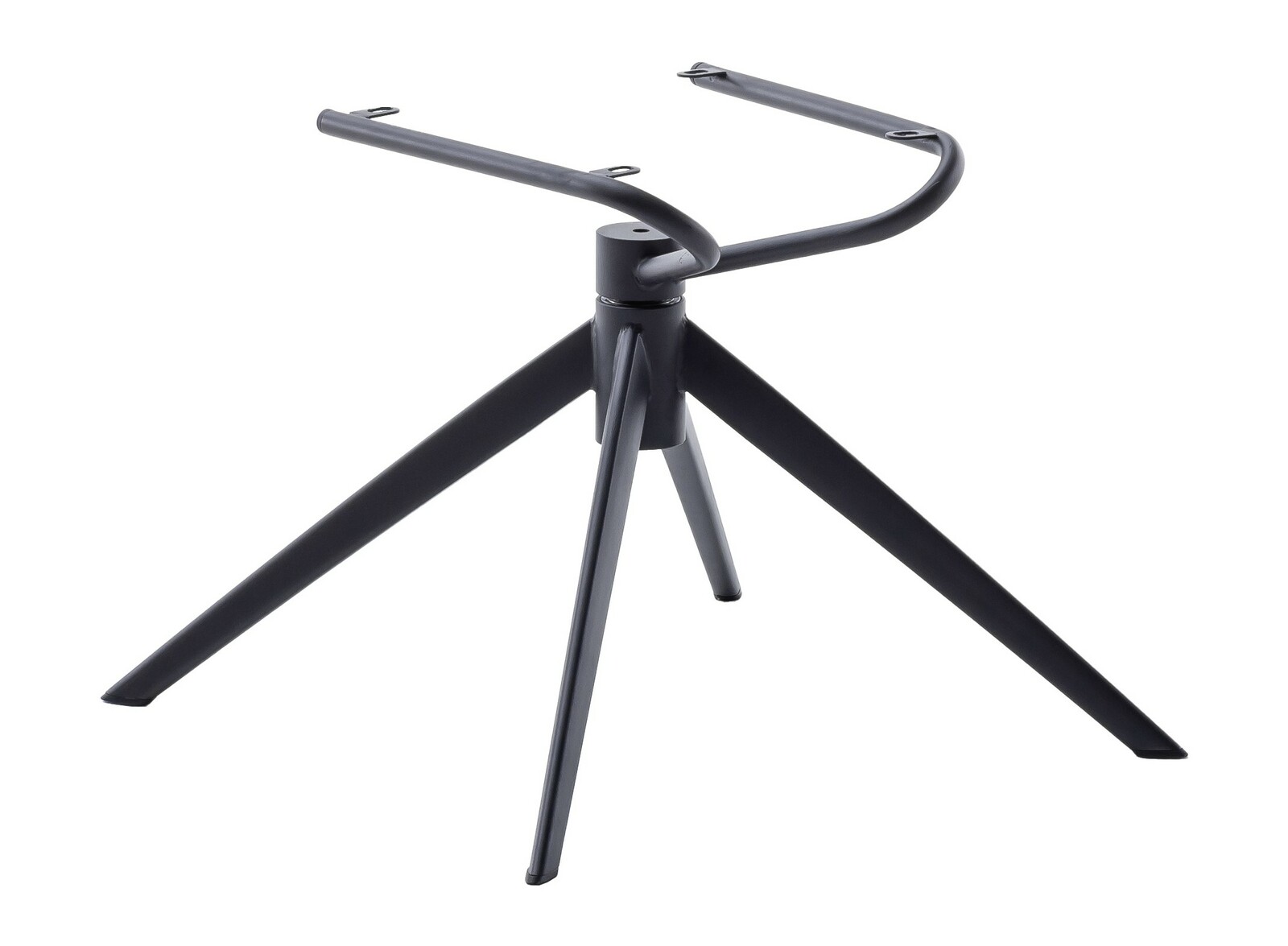 Stuhlgestell aus schwarzem Metall mit vier Beinen, seitliche Perspektive