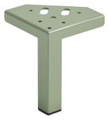 Schilfgrünes, dreieckiges Möbelbein aus Metall, seitliche Perspektive