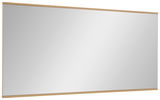 Großer rechteckiger Spiegel mit schmalem Holzrahmen, seitliche Perspektive