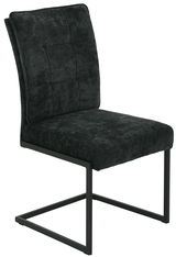 Schwarzer Schwingstuhl OLIVIA mit gepolsterter Sitzfläche und Rückenlehne, seitliche Perspektive