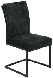 Schwarzer Schwingstuhl OLIVIA mit gepolsterter Sitzfläche und Rückenlehne, seitliche Perspektive